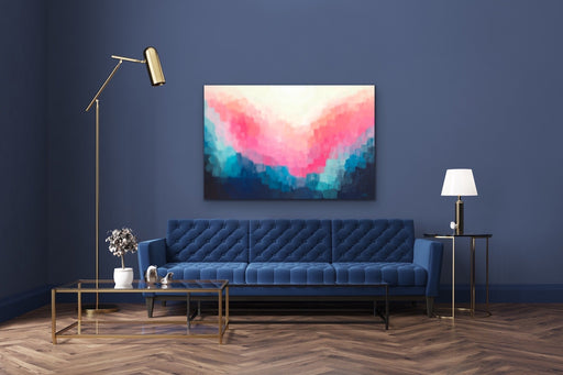 Cut Gems -Abstract Blue Pink Art Print  Stretched Canvas Wall Art, Wall Art, Ozark Home 