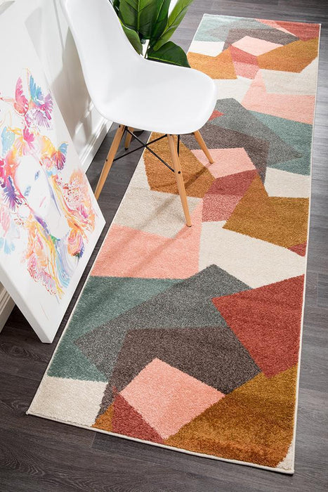 Demre Blush Geometric Contemporary Runner Rug, Rugs, Ozark Home 