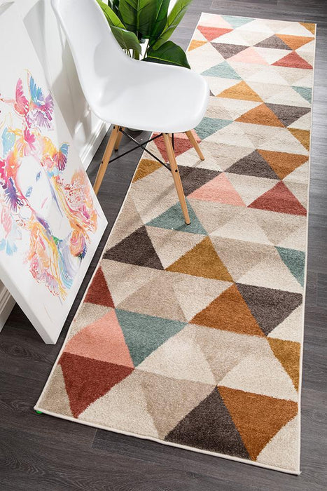 Demre Blush Inverted Triangle Contemporary Runner Rug, Rugs, Ozark Home 