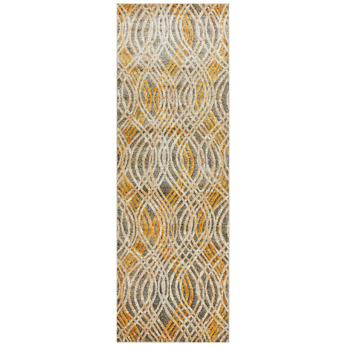 Dalaman Charcoal Waves Contemporary Runner Rug, Rugs, Ozark Home 