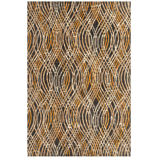 Dalaman Charcoal Waves Contemporary Rug, Rugs, Ozark Home 