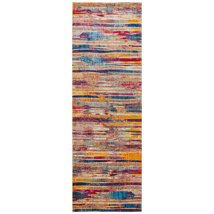 Dalaman Raspberry Geometric Line Contemporary Runner Rug, Rugs, Ozark Home 