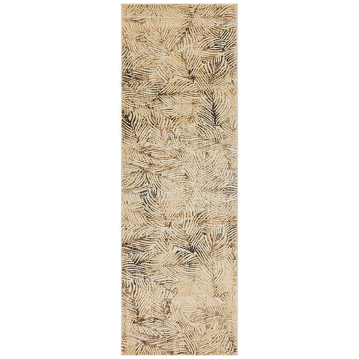 Dalaman Charcoal Leaves Contemporary Runner Rug, Rugs, Ozark Home 