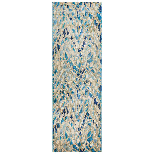 Dalaman Blue Stream Contemporary Runner Rug, Rugs, Ozark Home 