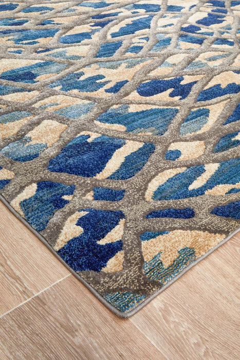 Dalaman Blue Stream Contemporary Rug, Rugs, Ozark Home 