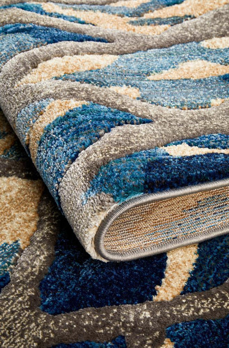 Dalaman Blue Stream Contemporary Rug, Rugs, Ozark Home 