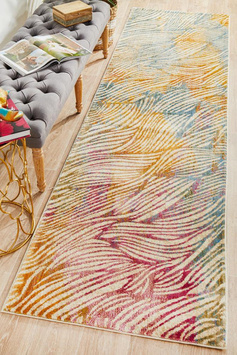 Dalaman Multicoloured Prism Contemporary Runner Rug, Rugs, Ozark Home 