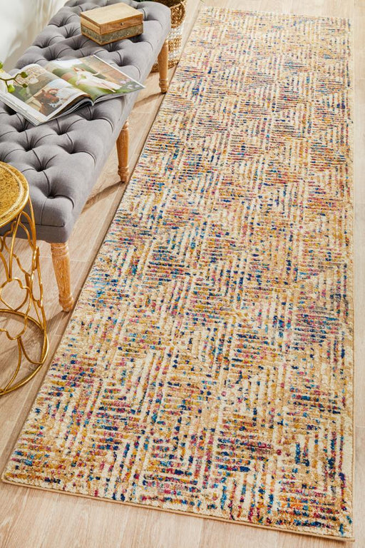 Dalaman Multicoloured Triangle Contemporary Runner Rug, Rugs, Ozark Home 