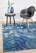Dalaman Indigo Abstract Wave Contemporary Rug, Rugs, Ozark Home 