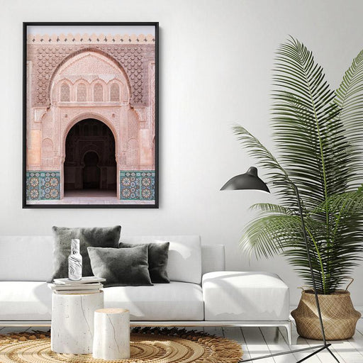 Ornate Moroccan Doorway in Blush & Teals - Art Print, Wall Art, Ozark Home 