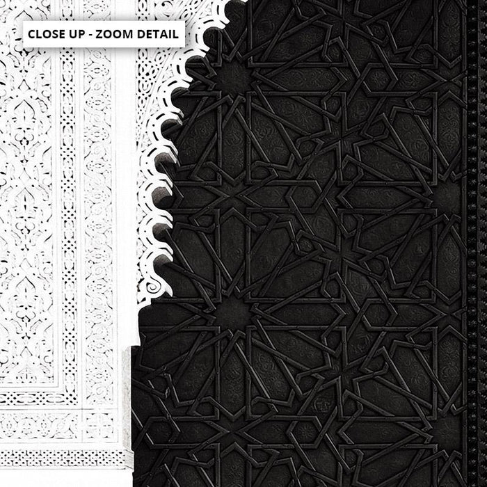 Ornate Moroccan Doorway in Black & White - Art Print, Wall Art, Ozark Home 