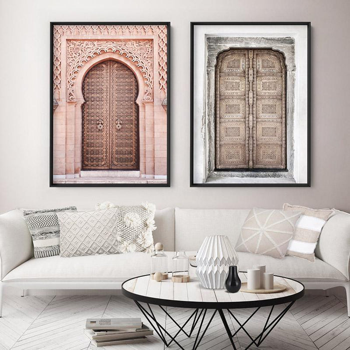 Jaipur Carved Wooden Door in Neutrals - Art Print, Wall Art, Ozark Home 