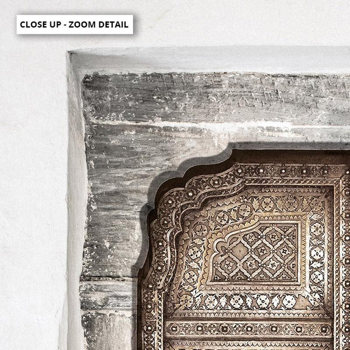 Jaipur Carved Wooden Door in Neutrals - Art Print, Wall Art, Ozark Home 