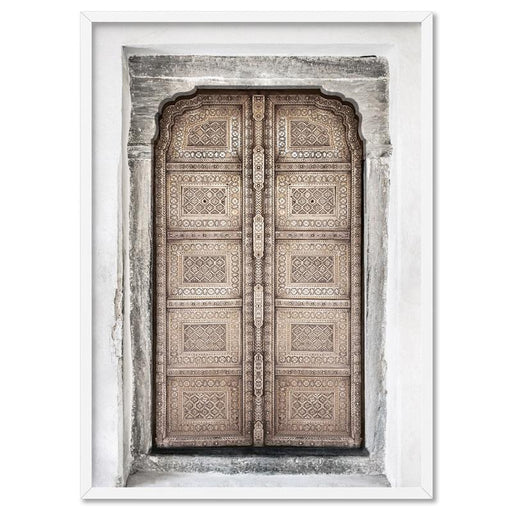 Jaipur Carved Wooden Door in Neutrals - Art Print, Wall Art, Ozark Home 