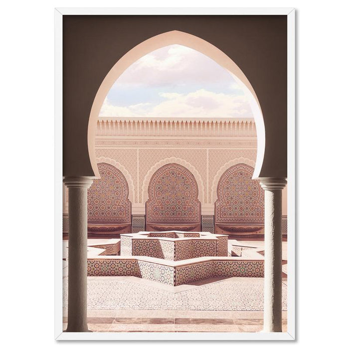 Fountain Plaza in Blush Morocco - Art Print, Wall Art, Ozark Home 