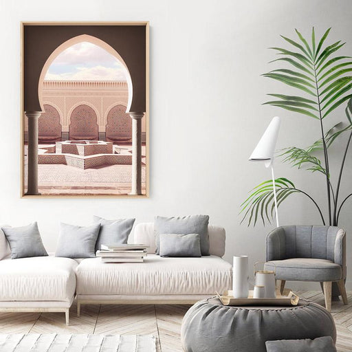 Fountain Plaza in Blush Morocco - Art Print, Wall Art, Ozark Home 