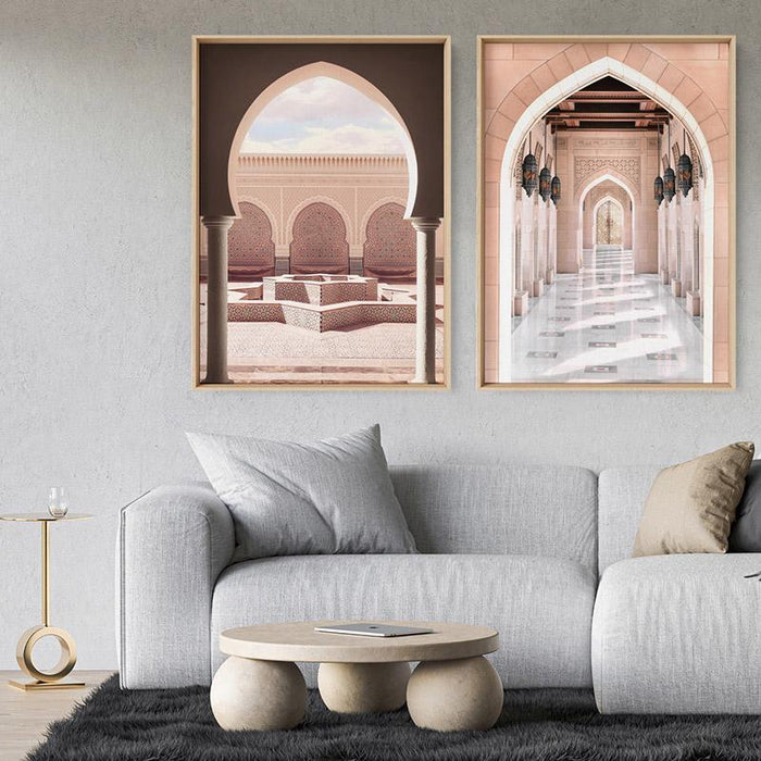 Fountain Plaza in Blush Morocco - Art Print, Wall Art, Ozark Home 