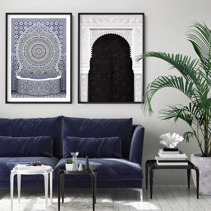 Blue Fountain Casablanca - Art Print, Wall Art, Ozark Home 