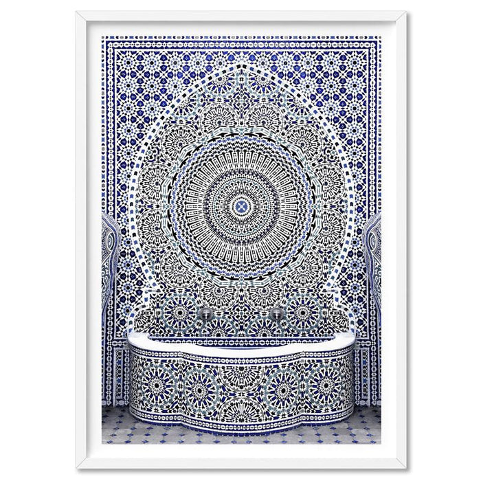 Blue Fountain Casablanca - Art Print, Wall Art, Ozark Home 