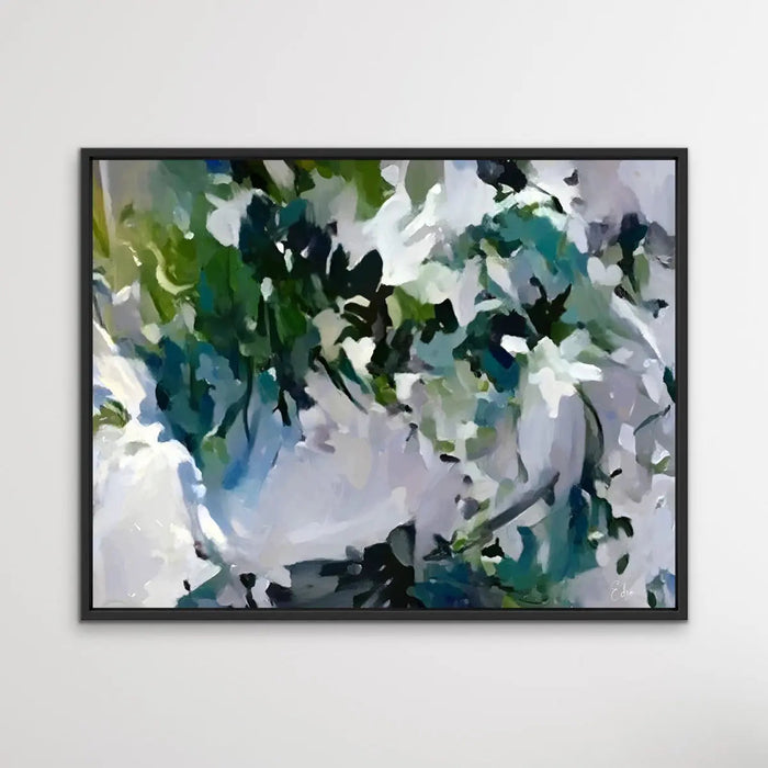 Dappled Lights In the Rainforest- Green and Blue Abstract Artwork Canvas Print by Edie Fogarty, Wall Art, Ozark Home 