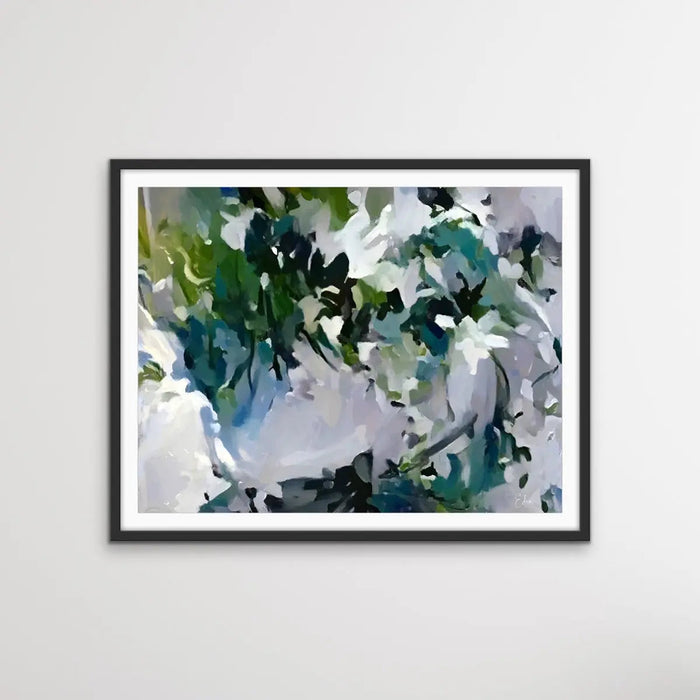 Dappled Lights In the Rainforest- Green and Blue Abstract Artwork Canvas Print by Edie Fogarty, Wall Art, Ozark Home 