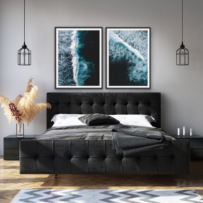 Dark Sea - Two Piece Ocean Wave Wall Art Photographic Artwork, Wall Art, Ozark Home 