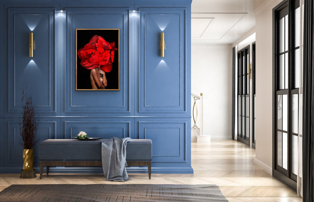 Denial - Woman with Red Flower Wall Art Print, Wall Art, Ozark Home 