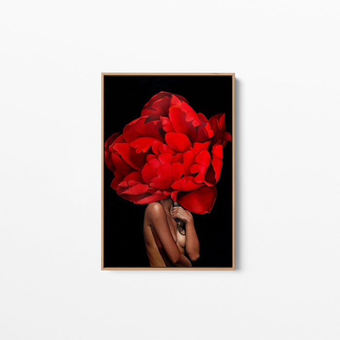 Denial - Woman with Red Flower Wall Art Print, Wall Art, Ozark Home 