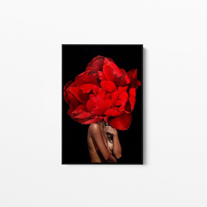 Denial - Woman with Red Flower Wall Art Print, Wall Art, Ozark Home 