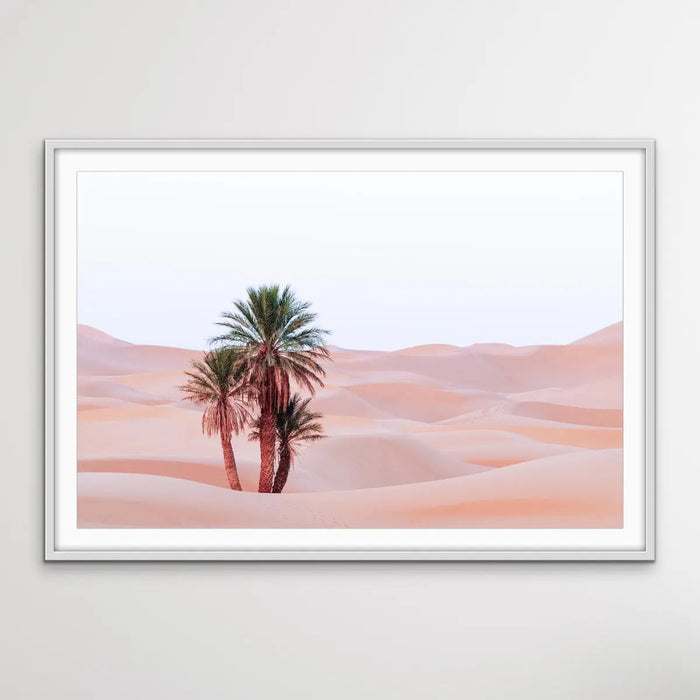 Desert Palm- Boho Pastel Morocco Photographic Desert Landscape Print