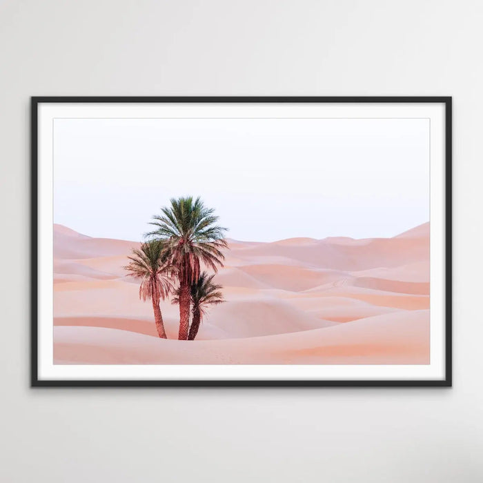 Desert Palm- Boho Pastel Morocco Photographic Desert Landscape Print