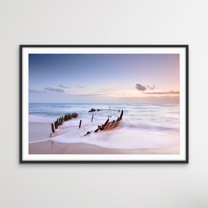 Dicky Beach - Sunshine Coast Queensland Shipwreck Photographic Canvas Art Print, Wall Art, Ozark Home 