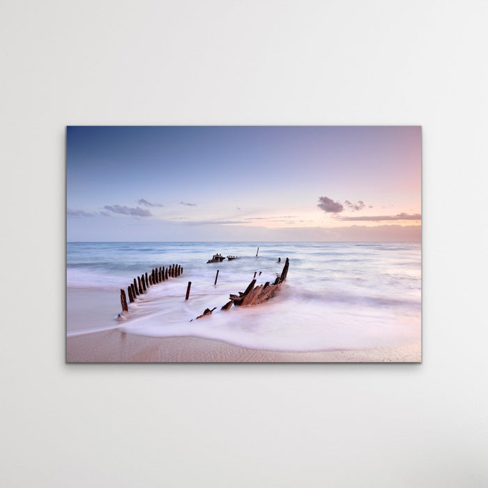 Dicky Beach - Sunshine Coast Queensland Shipwreck Photographic Canvas Art Print, Wall Art, Ozark Home 