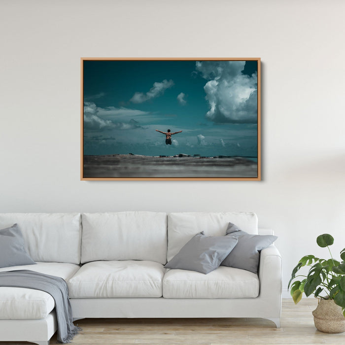 Dive In - Man Diving Original Stretched Canvas Wall Art Print, Wall Art, Ozark Home 