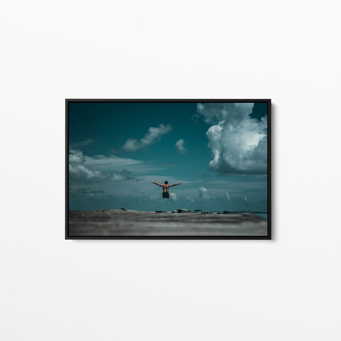 Dive In - Man Diving Original Stretched Canvas Wall Art Print, Wall Art, Ozark Home 