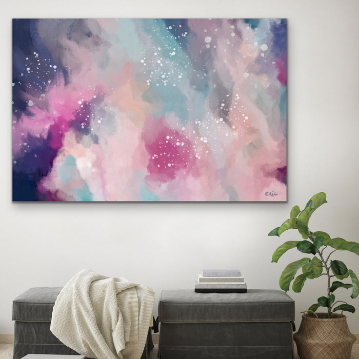 Dreamtime - Colourful Abstract Pink Blue Artwork Canvas Print, Wall Art, Ozark Home 