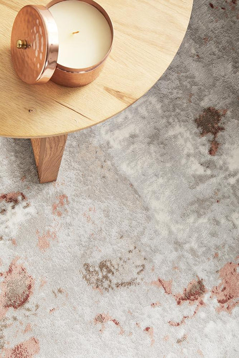 Esenyurt Blush & Grey Mottled Pattern Contemporary Rug, Rugs, Ozark Home 