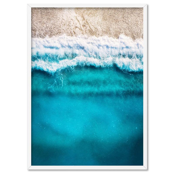 Aerial Ocean Blues & Soft Sand - Art Print - Ozark Home