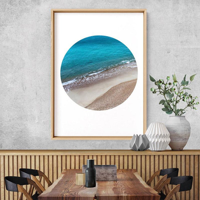 Turquoise Ocean in Circle - Art Print - Ozark Home