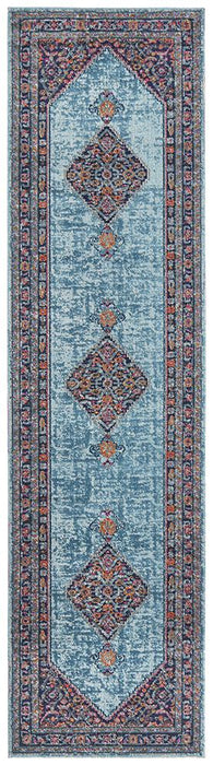 Erdek Blue Stonewashed Diamond Medallion Vintage Rug, Rugs, Ozark Home 