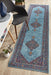 Erdek Blue Stonewashed Diamond Medallion Vintage Runner Rug, Rugs, Ozark Home 