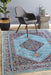 Erdek Blue Stonewashed Diamond Medallion Vintage Rug, Rugs, Ozark Home 