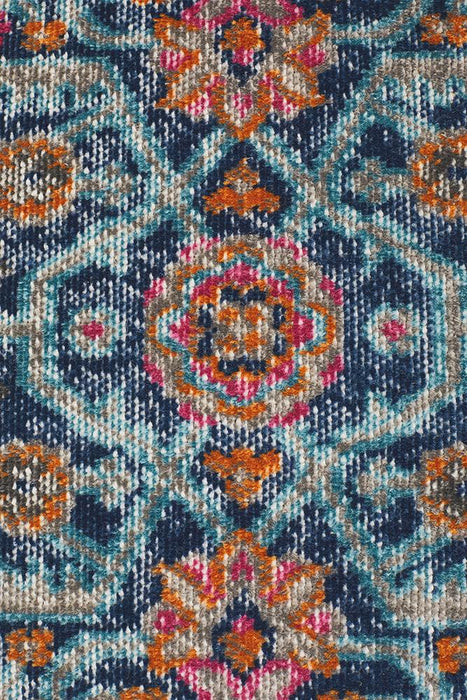 Erdek Blue Stonewashed Diamond Medallion Vintage Rug, Rugs, Ozark Home 