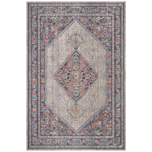 Erdek Grey Stonewashed Diamond Medallion Vintage Rug, Rugs, Ozark Home 