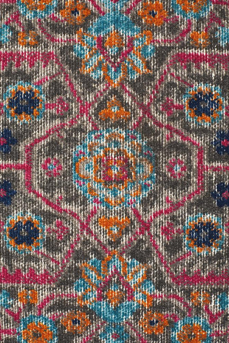 Erdek Grey Stonewashed Diamond Medallion Vintage Rug, Rugs, Ozark Home 