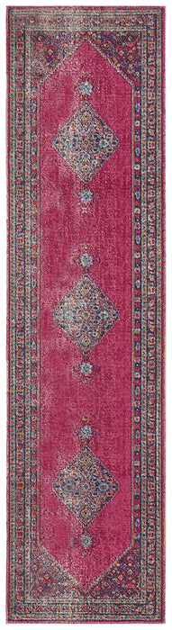 Erdek Pink Stonewashed Diamond Medallion Vintage Rug, Rugs, Ozark Home 