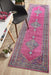 Erdek Pink Stonewashed Diamond Medallion Vintage Runner Rug, Rugs, Ozark Home 