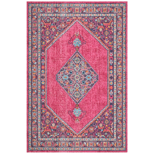 Erdek Pink Stonewashed Diamond Medallion Vintage Rug, Rugs, Ozark Home 