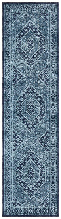 Erdek Royal Blue Stonewashed Diamond Vintage Rug, Rugs, Ozark Home 