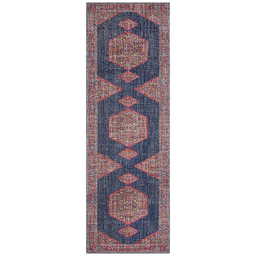 Erdek Navy Stonewashed Aztec Figaree Vintage Runner Rug, Rugs, Ozark Home 